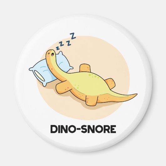 Dinosnore Funny Sleeping Dinosaur Pun Magneet (Voorkant)