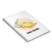 Dinosnore Funny Sleeping Dinosaur Pun Notitieboek (Rechterzijde)