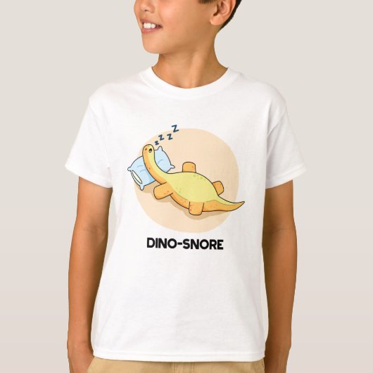 Dinosnore Funny Sleeping Dinosaur Pun T-shirt (Voorkant)