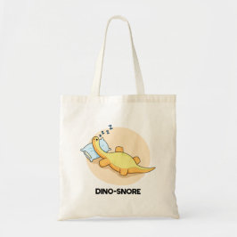 Dinosnore Funny Sleeping Dinosaur Pun Tote Bag