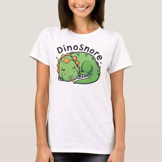 Dinosnore - Schattigee slapende dinosaurus T-shirt (Voorkant)