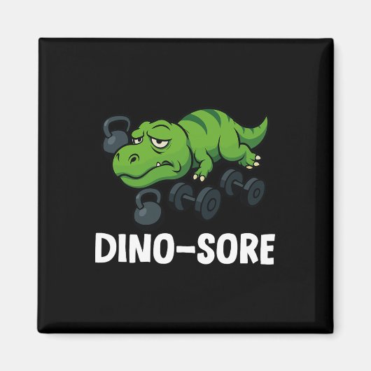 Dinosore Grappige T-rex Fitness Workout Magneet (Voorkant)