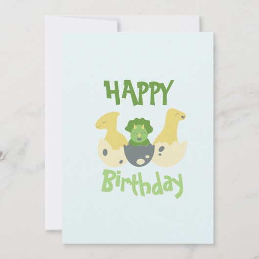 Dinosour verjaardagsuitnodigingen kaart (Achterkant)
