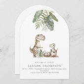 Dinosuar Arched verjaardagsfeest uitnodiging (Voorkant / Achterkant)