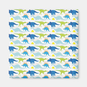 Dinosuar Design Blue en Green Pattern Dino Gifts Magneet