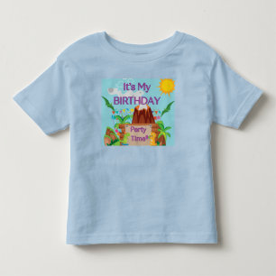 Dinosuar vulkaan jongen verjaardagsfeestje kinder shirts