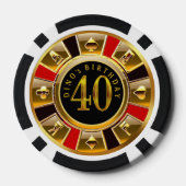 DinoVegas Casino Chip Rood & Zwart (Achterkant)