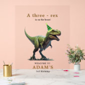 Dinoverjaardagsuitnodiging, Drie rex-verjaardag Acryl Bord (Huwelijk)