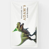 Dinoverjaardagsuitnodiging, Drie rex verjaardag Spandoek (Verticaal)