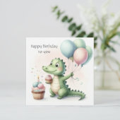 dinozaur birthday Personalize Custom Kaart (Staand voorkant)