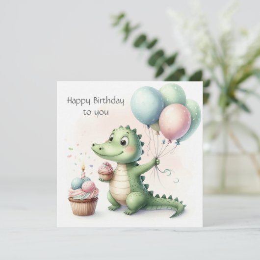 dinozaur birthday Personalize Custom Kaart (Staand voorkant)