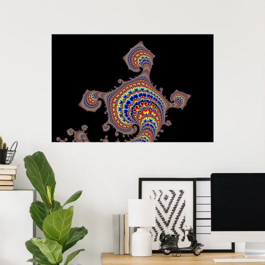 Dinozaur - Fractal Art Poster (Thuiskantoor)