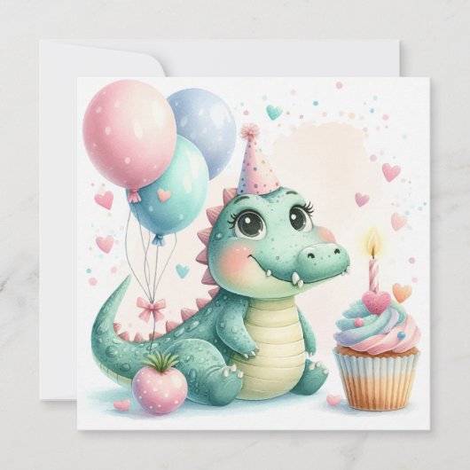 Dinozaur verjaardagskaart (Voorkant)