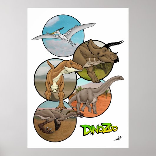 DinoZoo Dinosaur Collage Poster (Voorkant)