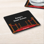 Dinsdag 16 Confetti met rood en zwart tapijt Kartonnen Onderzetters (Schuin)