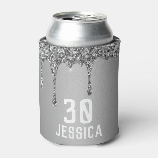 Dinsdag 30e Elegant Silver Modern Elegant Favors Blikjeskoeler (Blikje Voorkant)