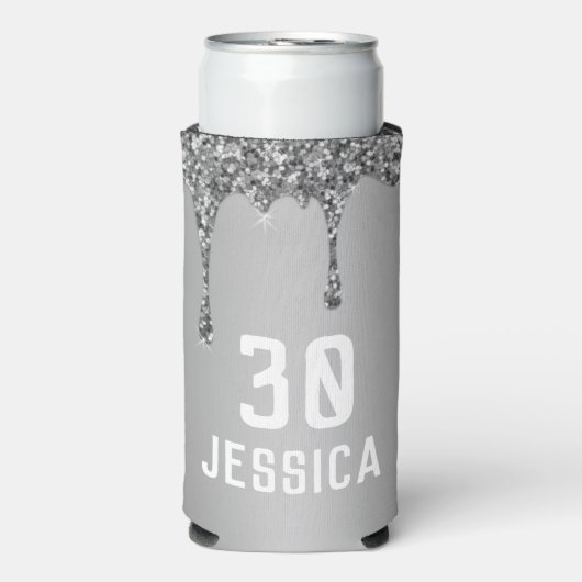 Dinsdag 30e Elegant Silver Modern Elegant Favors Seltzer Blikjeskoeler (Seltzer Voorkant)