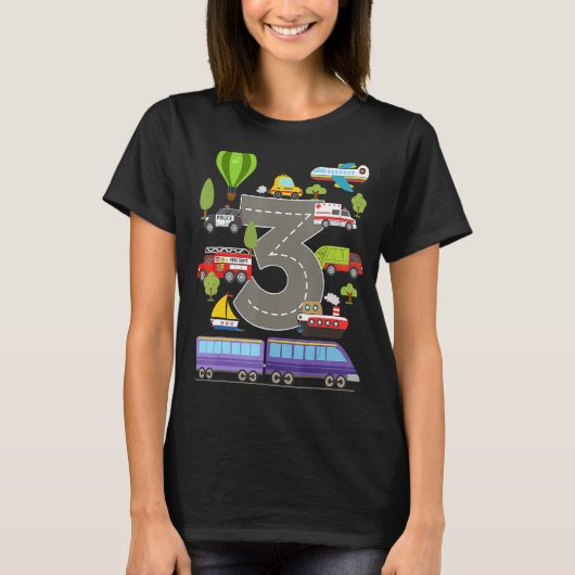 Dinsdag 3e jongens Meisjes Kinder auto 3 jaar oude T-shirt (Voorkant)