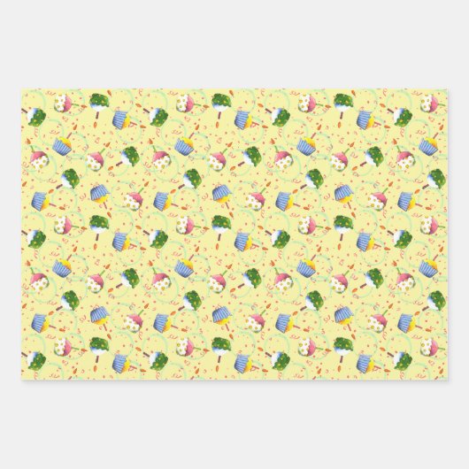 Dinsdag Cupcake Celebration Wrapping Paper Sheets (Voorkant 3)