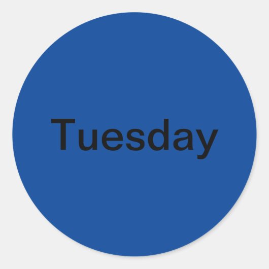 Dinsdag Dag van de Week Blauwe Stickers (Voorkant)