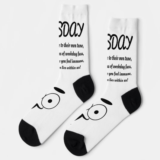 Dinsdag Gedicht Sokken - Trendy, Funny, White&Blac (Links)