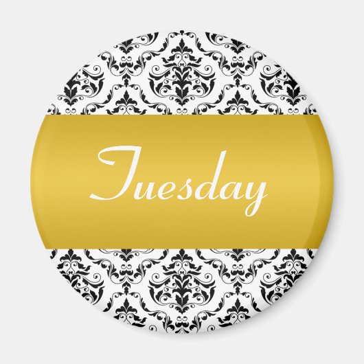 Dinsdag Geel - Damast Magnet (Voorkant)