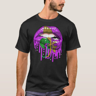 Dinsdag Gras Carnival Costume Purple & Gold Fleur T-shirt