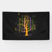 Dinsdag Gras Tree Beads New Orleans 2022 Watercolo Spandoek (Horizontaal)