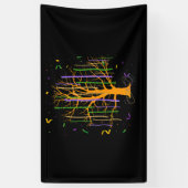 Dinsdag Gras Tree Beads New Orleans 2022 Watercolo Spandoek (Verticaal)