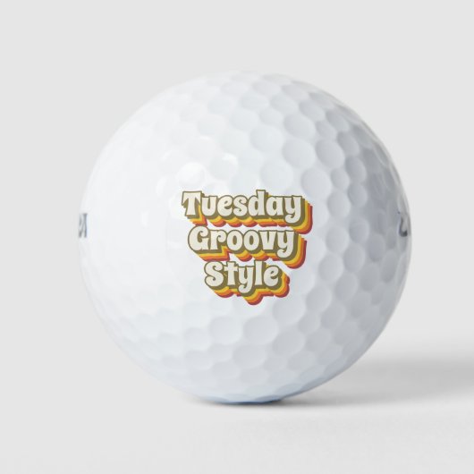 Dinsdag Groovy Style 70er Retro Design Golfballen (Voorkant)