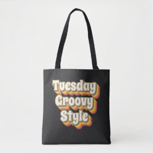 Dinsdag Groovy Style 70er Retro Design Tote Bag
