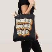 Dinsdag Groovy Style 70er Retro Design Tote Bag (Dichtbij)