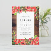 Dinsdag in de Rustic Wood & Red Poppy Floral Party Kaart (Staand voorkant)