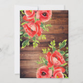 Dinsdag in de Rustic Wood & Red Poppy Floral Party Kaart (Achterkant)