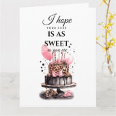 Dinsdag in een roze ballon kaart (Gele Bloem)