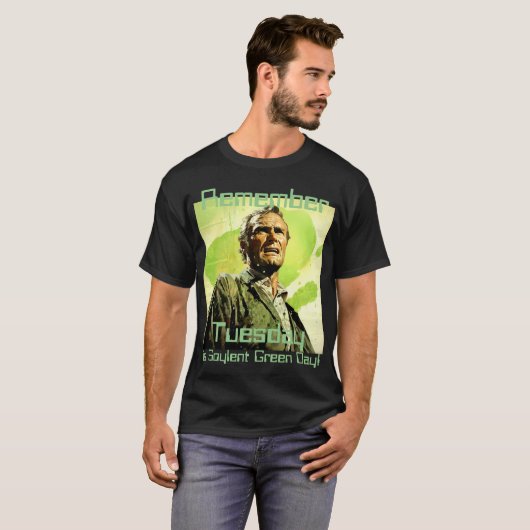 Dinsdag is Soylent groene dag retro t-shirt (Voorkant volledig)