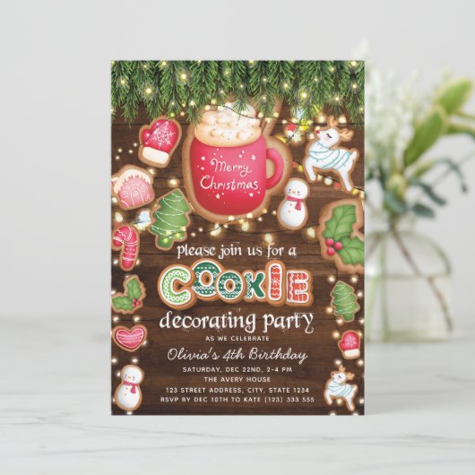 Dinsdag kerstkerst Decorting Party Kaart (Staand voorkant)