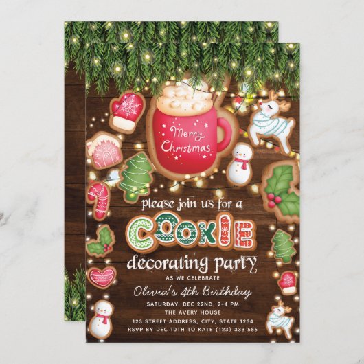 Dinsdag kerstkerst Decorting Party Kaart (Voorkant / Achterkant)