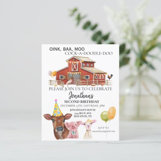 Dinsdag op de Koe Waterverf Boerderij Pig Barn (Staand voorkant)