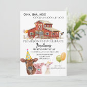 Dinsdag op de Koe Waterverf Boerderij Pig Barn Kaart (Staand voorkant)