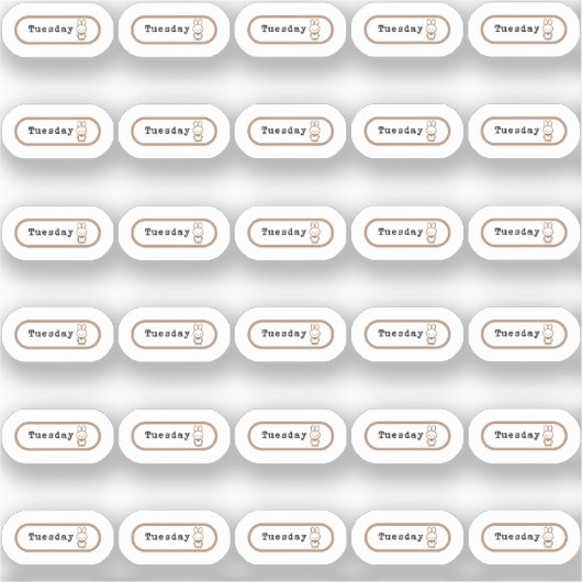 Dinsdag planner week stickers (Voorkant)