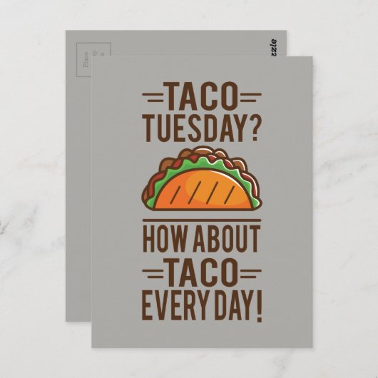 Dinsdag Taco? Elke dag Taco! Briefkaart (Voorkant / Achterkant)