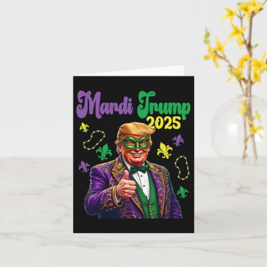 Dinsdag Trump 2025 Grappige Mardi Gras Kaart (Gele Bloem)
