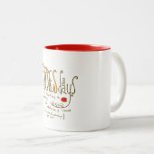 Dinsdag Tweekleurige Koffiemok (Voorkant rechts)