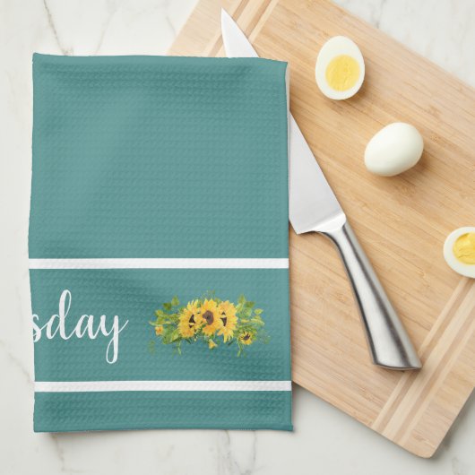 Dinsdag van de Week Zonnebloem Keuken Handdoek (Quarter Fold)