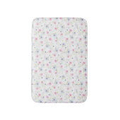  Dinty Pink Blue Flowers Floral Patroon Badmat (Voorkant Verticaal)