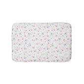  Dinty Pink Blue Flowers Floral Patroon Badmat (Voorkant)