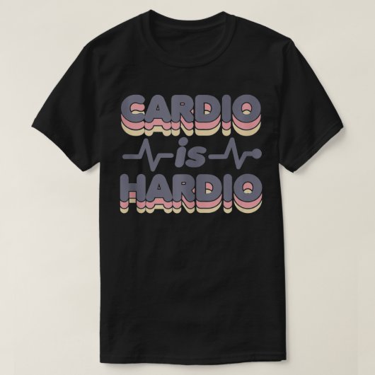 dio is Hardio Funny Gym Running Retro 70s Fitness T-shirt (Design voorkant)