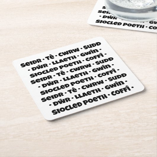 Diodydd / Drink (Welsh) Kartonnen Onderzetters (Schuin)