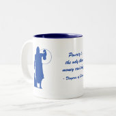 Diogene armoede (3) tweekleurige koffiemok (Voorkant links)